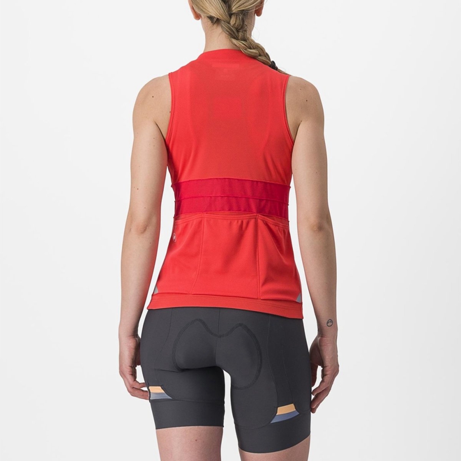 Castelli ANIMA 4 SLEEVELESS Women Jersey Orange | 53ARETWDH