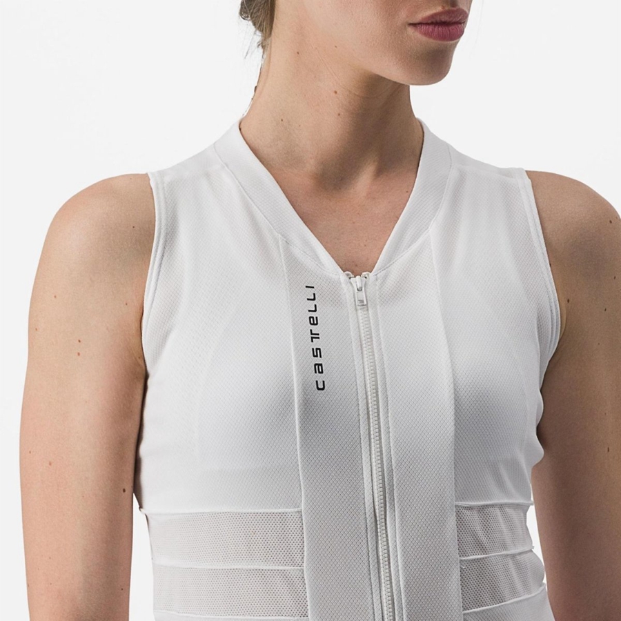 Castelli ANIMA 4 SLEEVELESS Women Jersey White / Black | 29NHGIJTY