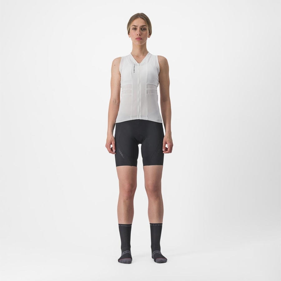 Castelli ANIMA 4 SLEEVELESS Women Jersey White / Black | 29NHGIJTY