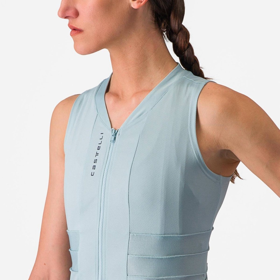 Castelli ANIMA 4 SLEEVELESS Women Jersey Blue / Dark Grey Blue | 28VAGMUYJ