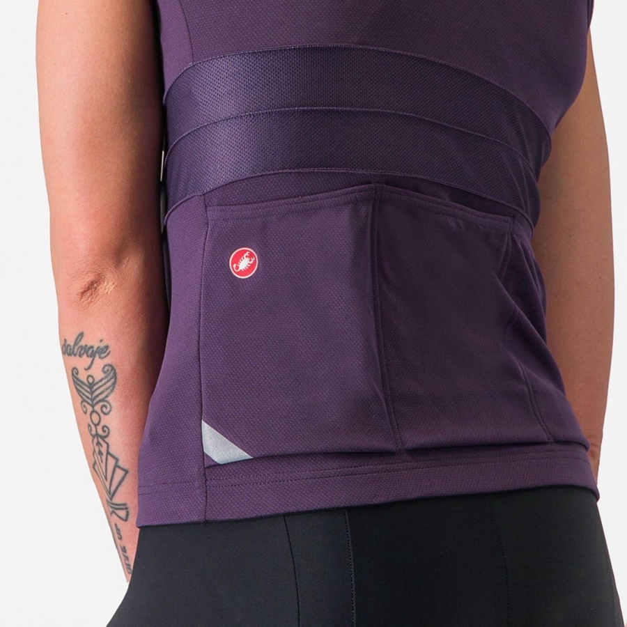 Castelli ANIMA 4 SLEEVELESS Women Jersey Purple White | 15RSHEICP