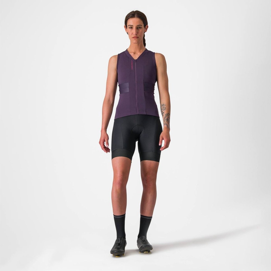 Castelli ANIMA 4 SLEEVELESS Women Jersey Purple White | 15RSHEICP