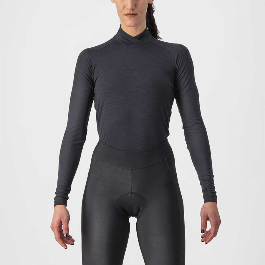 Castelli BANDITO WOOL W LS Women Base Layer Black | 94CSDTMPO