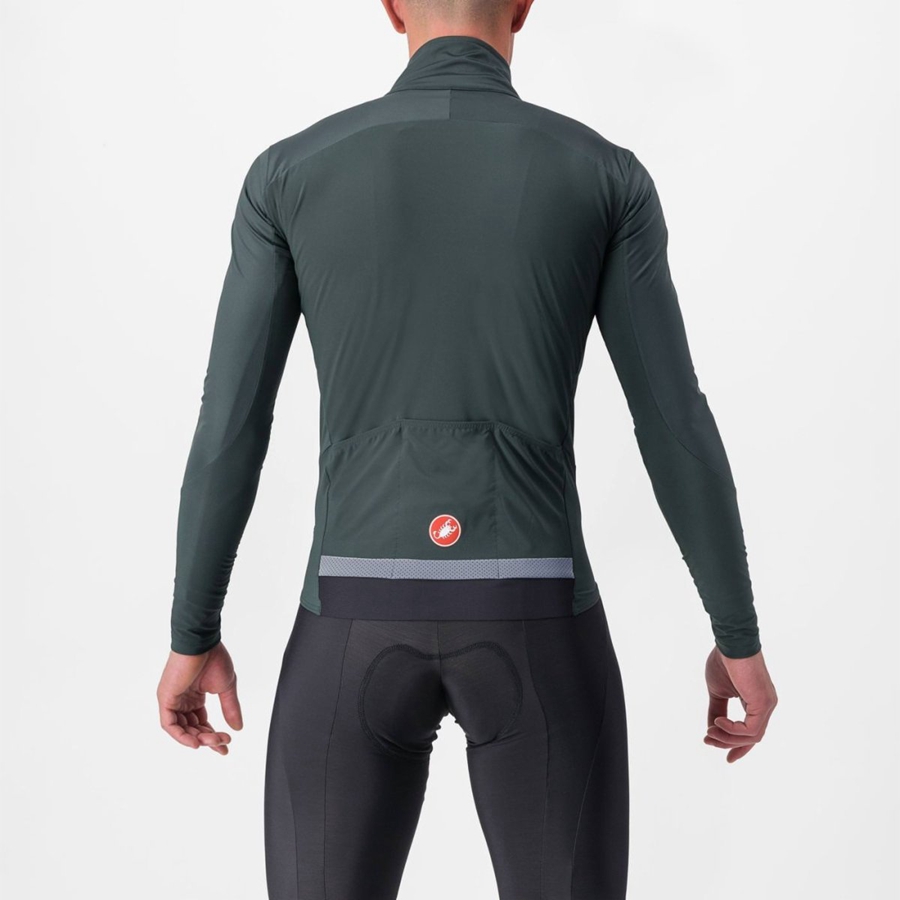 Castelli BETA RoS Men Jackets Green / Red Orange | 38OKGREMC