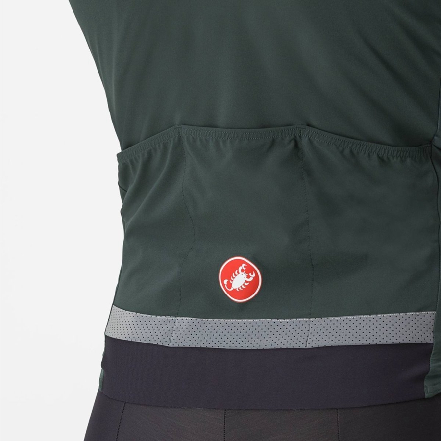 Castelli BETA RoS Men Jackets Green / Red Orange | 38OKGREMC