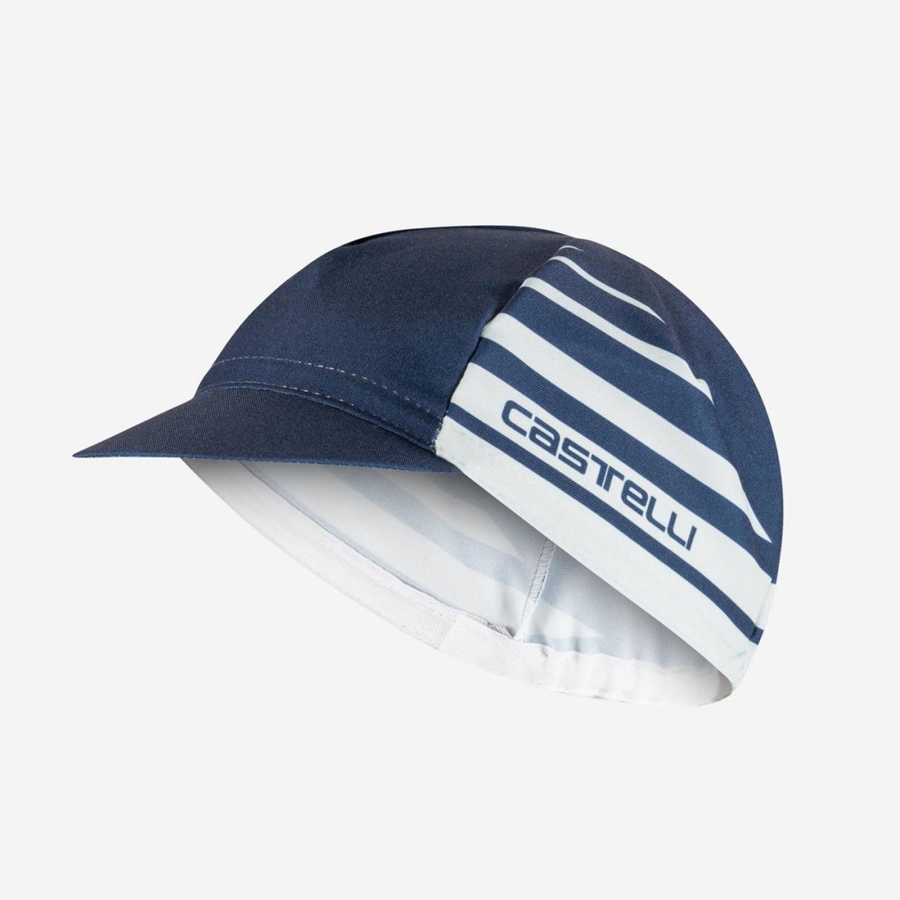 Castelli CLASSICO Men Cap Blue / Silver Grey | 05HIVZJTE