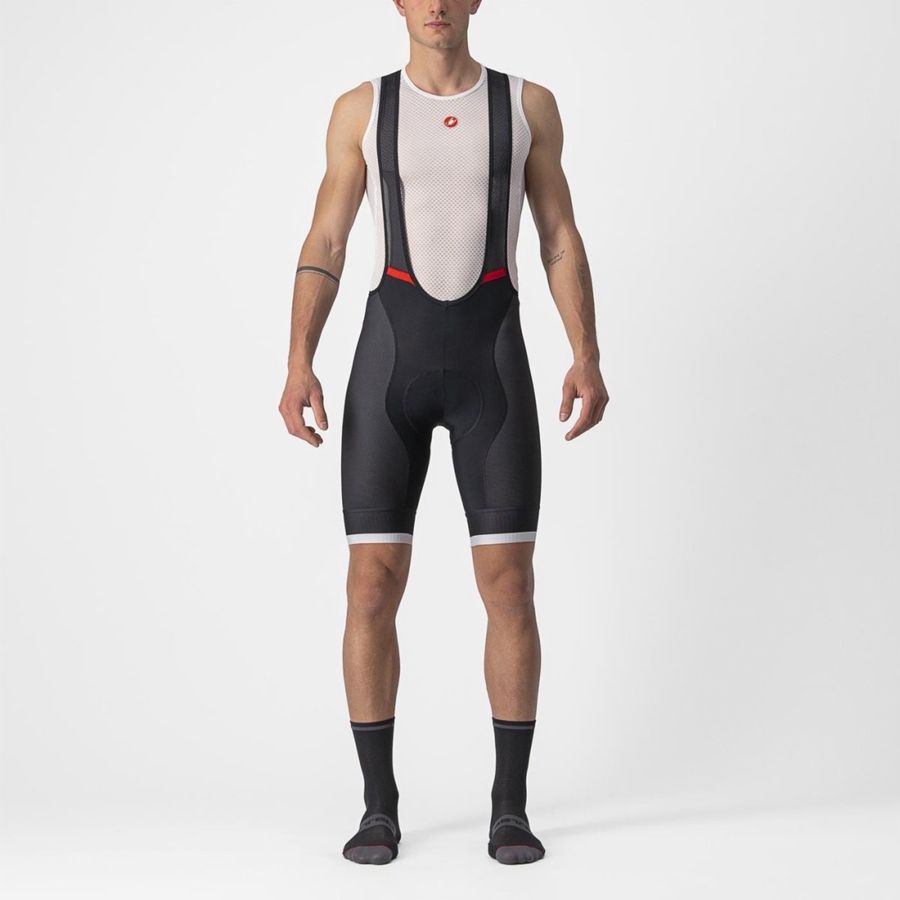 Castelli COMPETIZIONE KIT Men Bib Shorts Black / Silver Grey | 20CFDMWZN