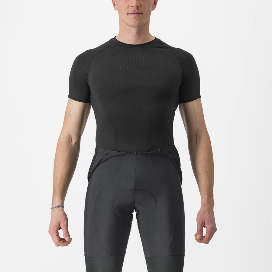 Castelli CORE SEAMLESS SS Men Base Layer Black | 90SNPZQKL