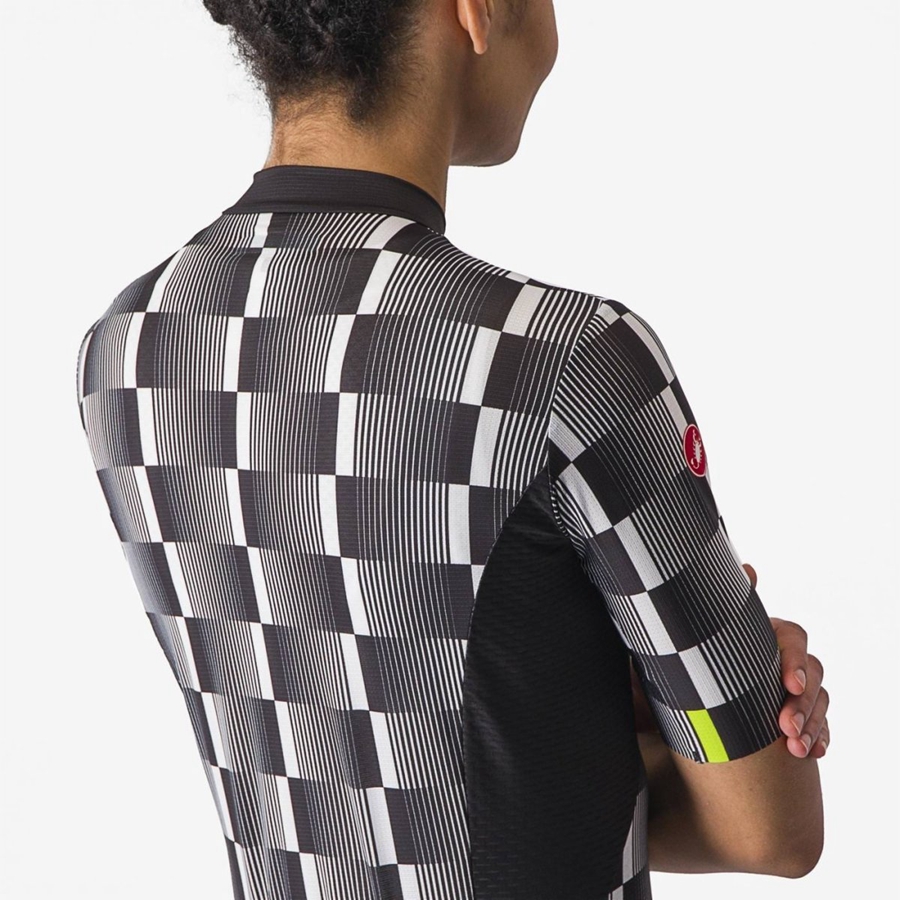 Castelli DIMENSIONE Women Jersey Black / White / Light Green | 56FAGENWX