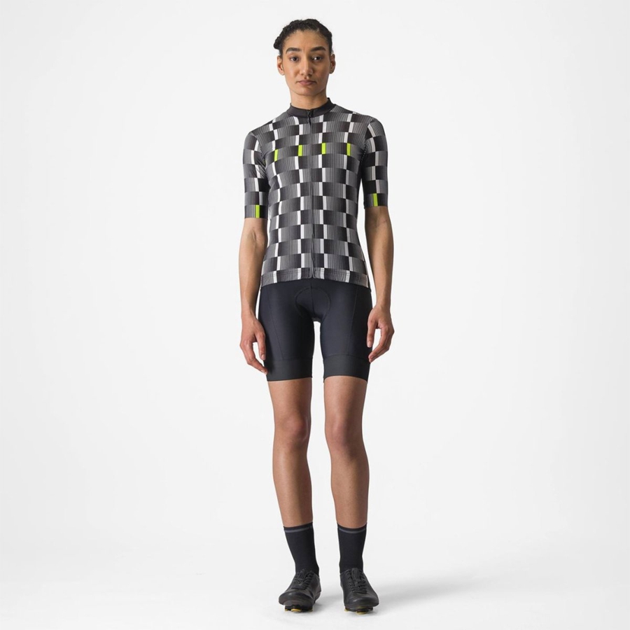 Castelli DIMENSIONE Women Jersey Black / White / Light Green | 56FAGENWX