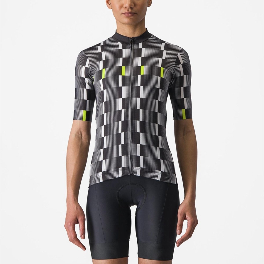 Castelli DIMENSIONE Women Jersey Black / White / Light Green | 56FAGENWX