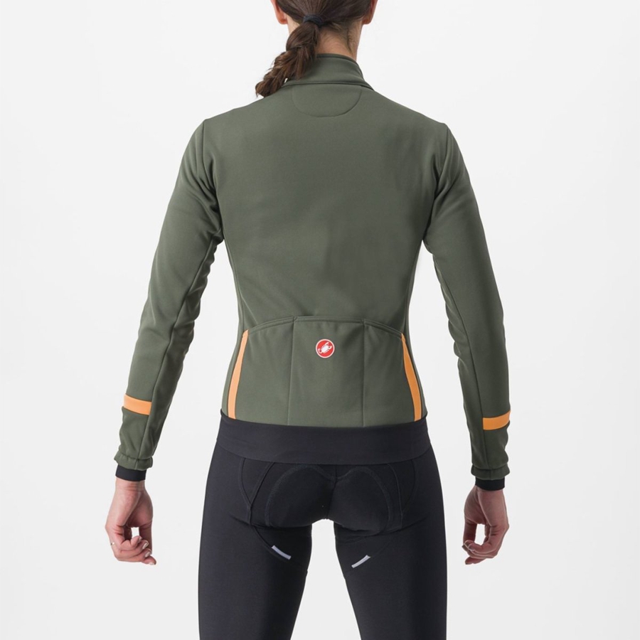 Castelli DINAMICA 2 Women Jackets Green | 54KQIWYNX