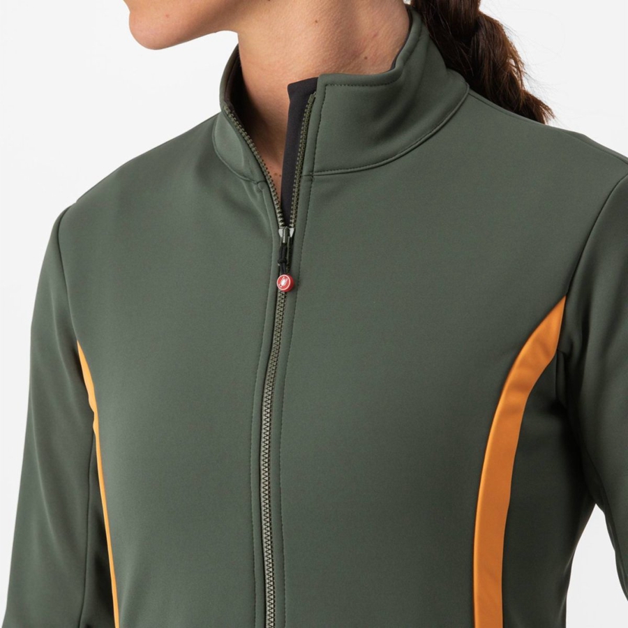 Castelli DINAMICA 2 Women Jackets Green | 54KQIWYNX