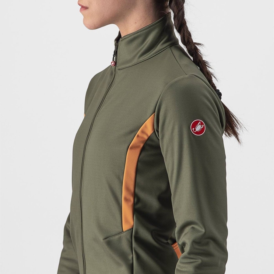 Castelli DINAMICA 2 Women Jackets Green | 54KQIWYNX