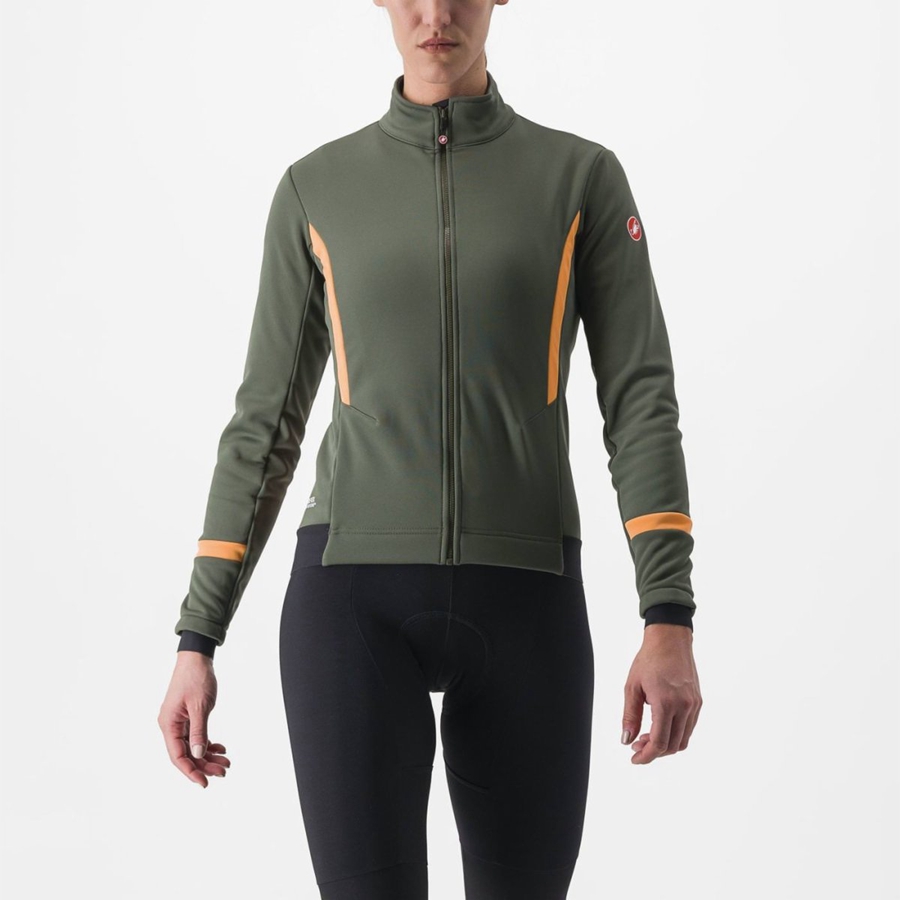 Castelli DINAMICA 2 Women Jackets Green | 54KQIWYNX