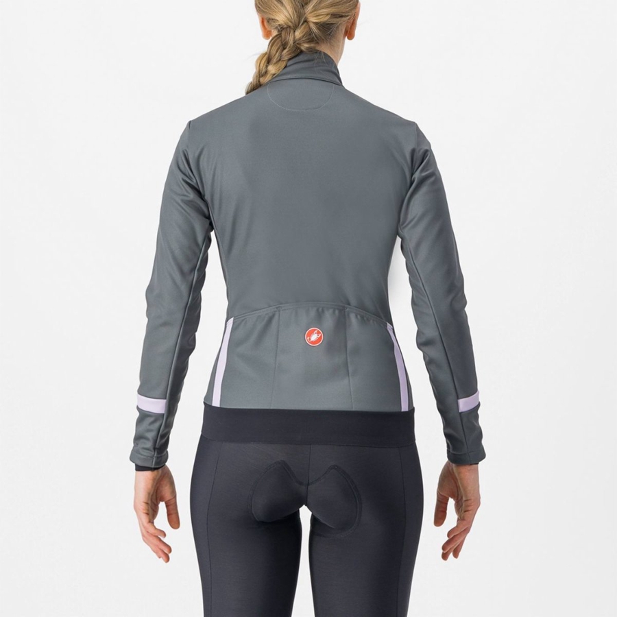 Castelli DINAMICA 2 Women Jackets Grey / Purple | 38VUFDCQS