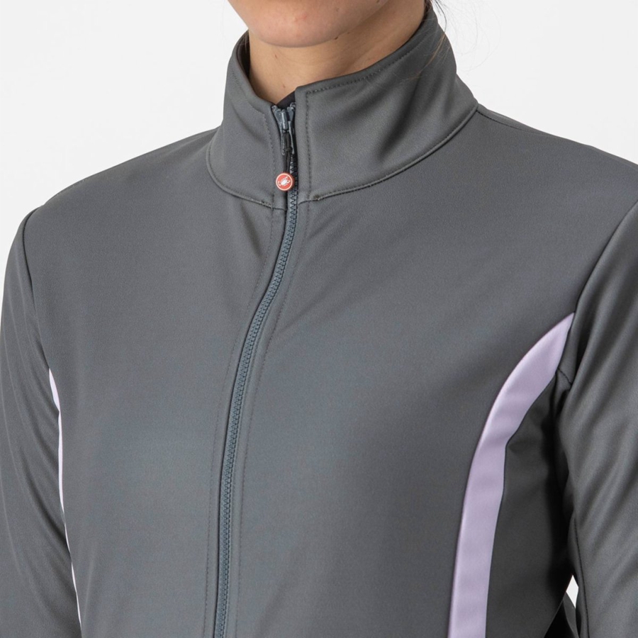 Castelli DINAMICA 2 Women Jackets Grey / Purple | 38VUFDCQS