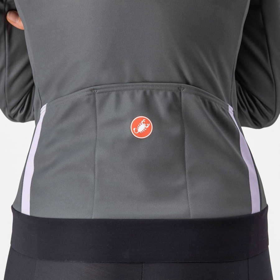 Castelli DINAMICA 2 Women Jackets Grey / Purple | 38VUFDCQS