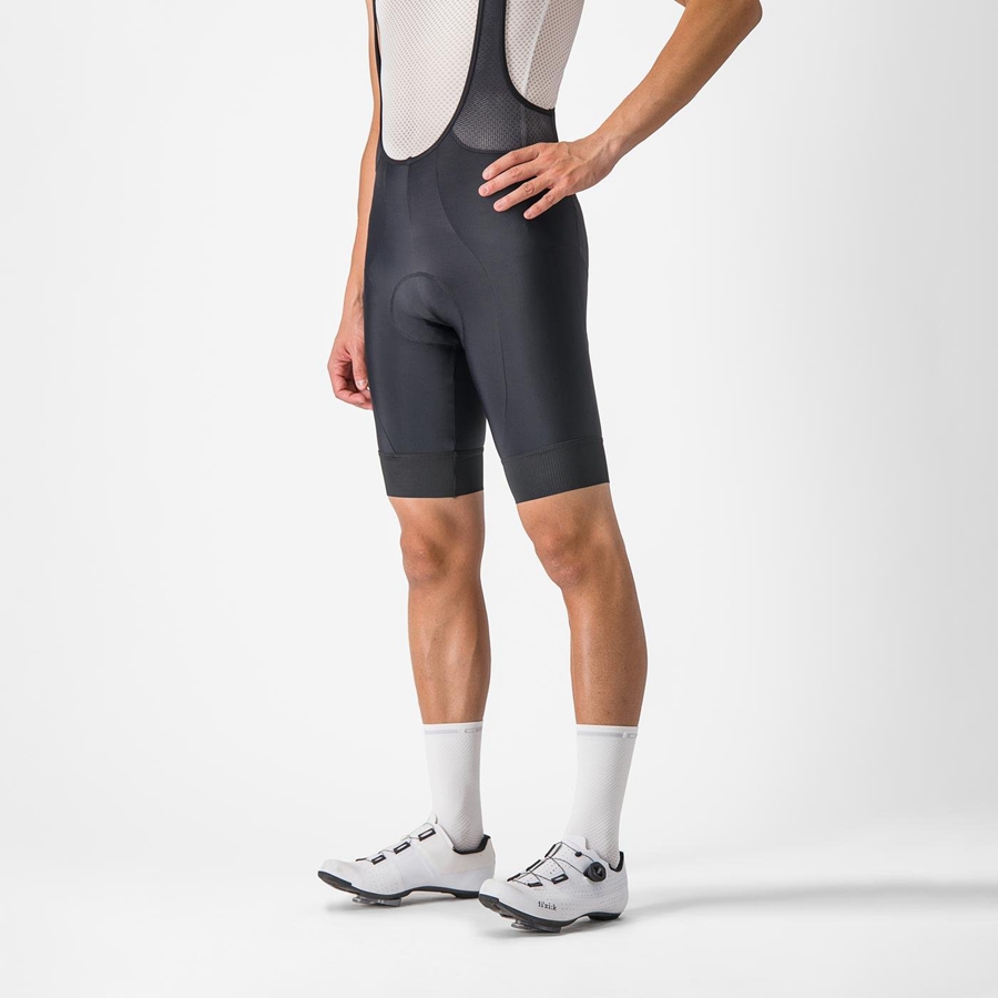 Castelli ENTRATA 2 Men Bib Shorts Black | 97PYEQOCL