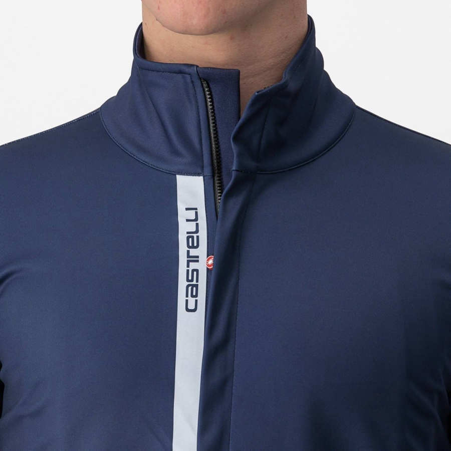 Castelli ENTRATA Men Jackets Blue / Silver | 20ECMJLVN