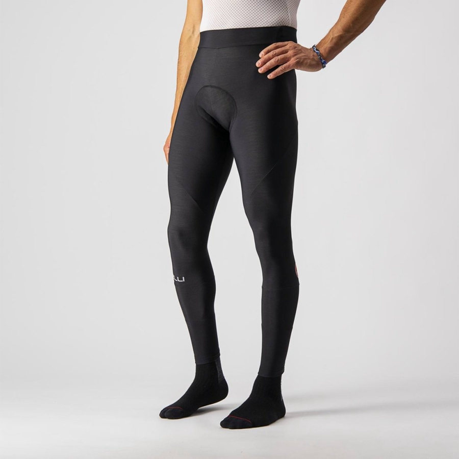 Castelli ENTRATA Men Leggings Black | 81HGMJKAX