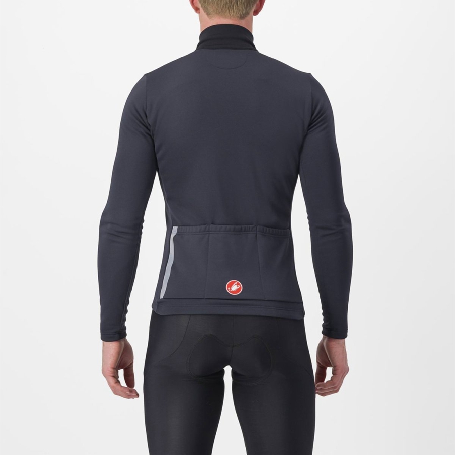 Castelli ENTRATA THERMAL Men Jersey Black / Red | 50WRULVMP