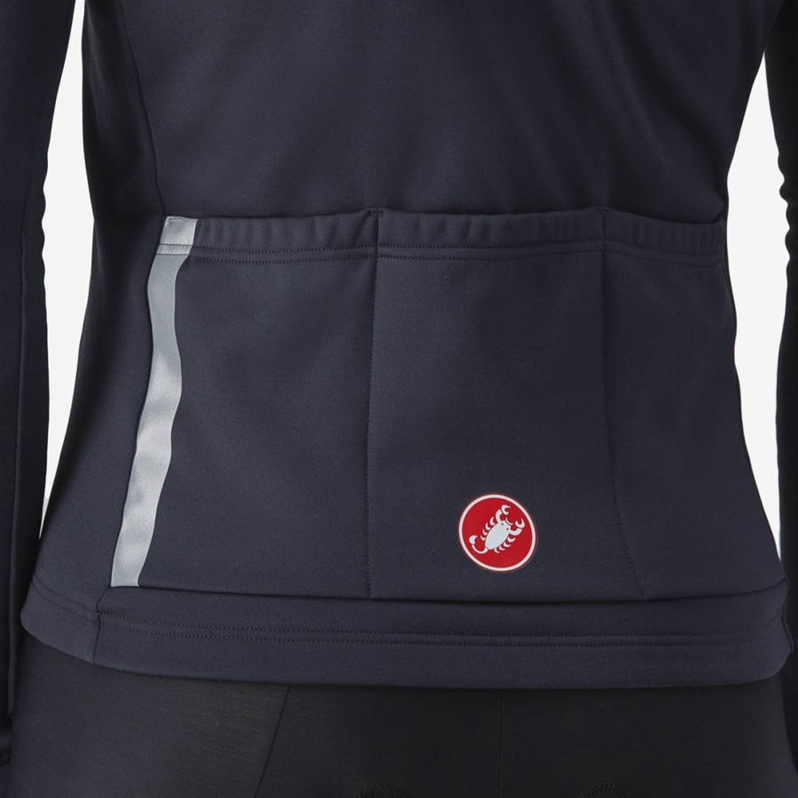 Castelli ENTRATA THERMAL Men Jersey Black / Red | 50WRULVMP