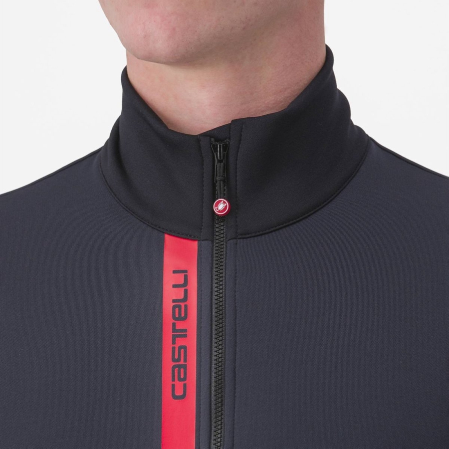 Castelli ENTRATA THERMAL Men Jersey Black / Red | 50WRULVMP