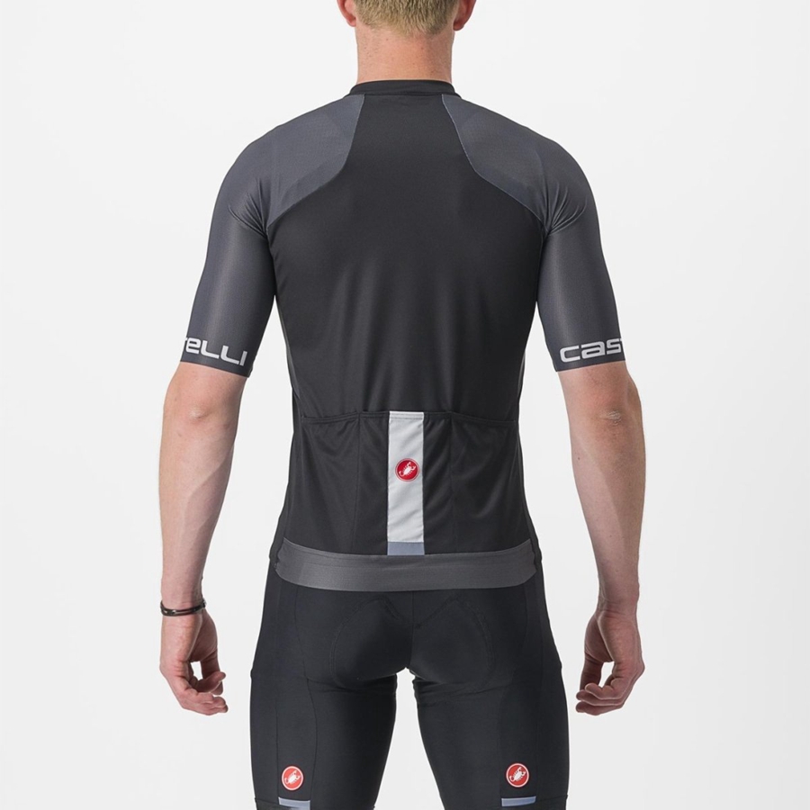 Castelli ENTRATA VI Men Jersey Black / Dark Grey / Silver | 94PBCYOEI