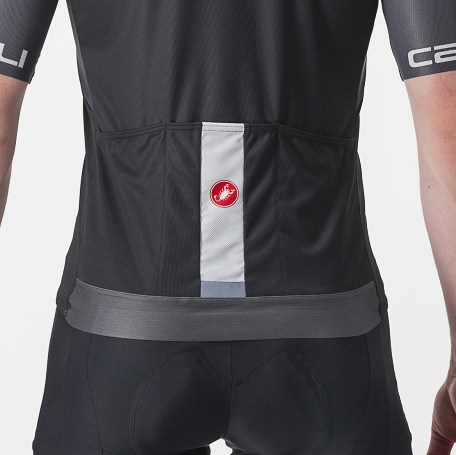 Castelli ENTRATA VI Men Jersey Black / Dark Grey / Silver | 94PBCYOEI