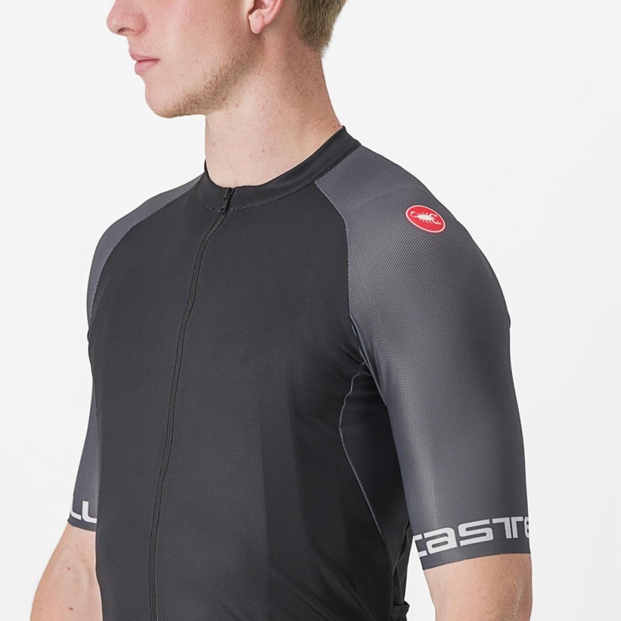 Castelli ENTRATA VI Men Jersey Black / Dark Grey / Silver | 94PBCYOEI