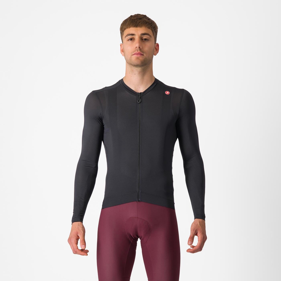 Castelli ESPRESSO LS Men Jersey Black / Dark Grey | 81AIBVTRZ