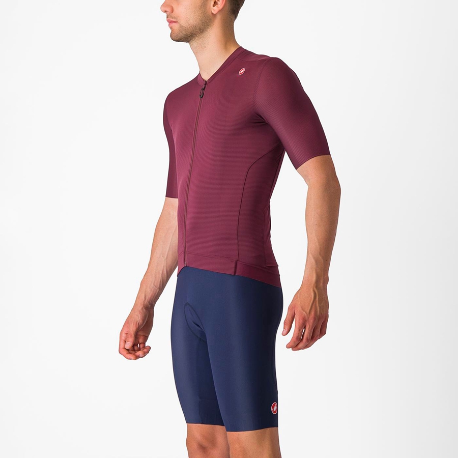 Castelli ESPRESSO Men Jersey Deep Burgundy / Silver | 32RCQYIWF