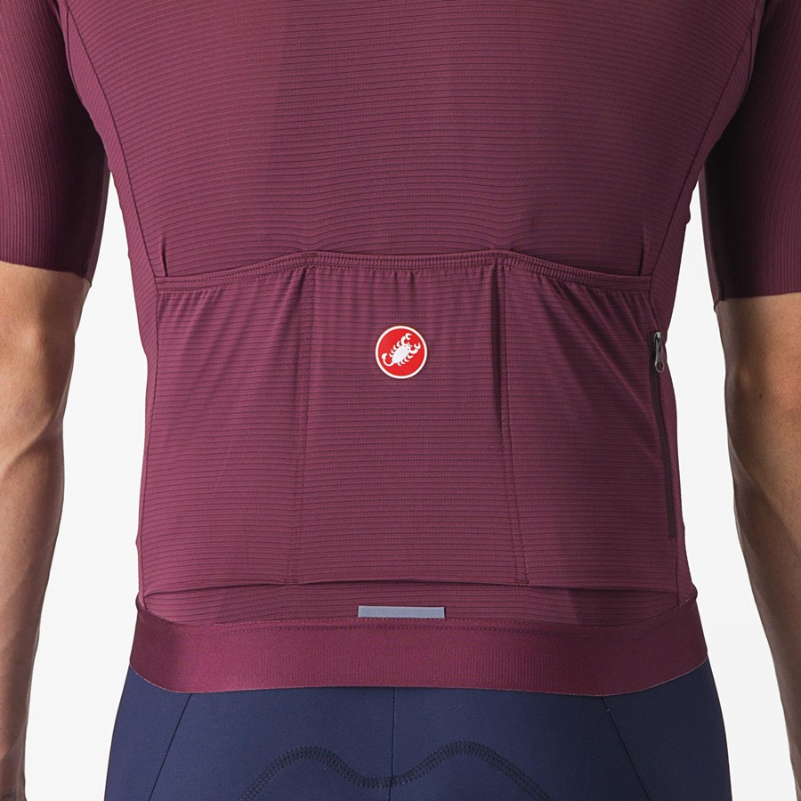 Castelli ESPRESSO Men Jersey Deep Burgundy / Silver | 32RCQYIWF