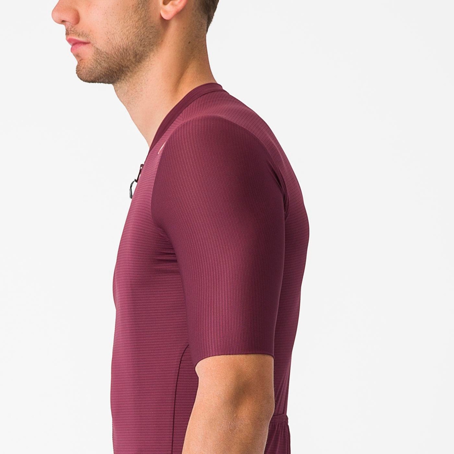 Castelli ESPRESSO Men Jersey Deep Burgundy / Silver | 32RCQYIWF