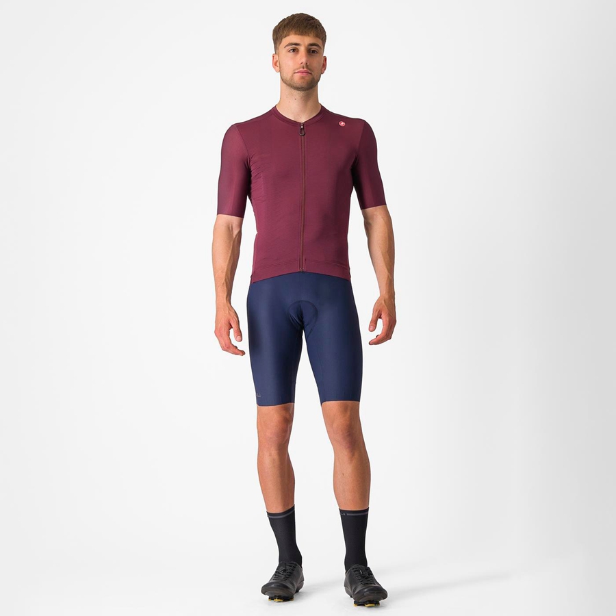 Castelli ESPRESSO Men Jersey Deep Burgundy / Silver | 32RCQYIWF