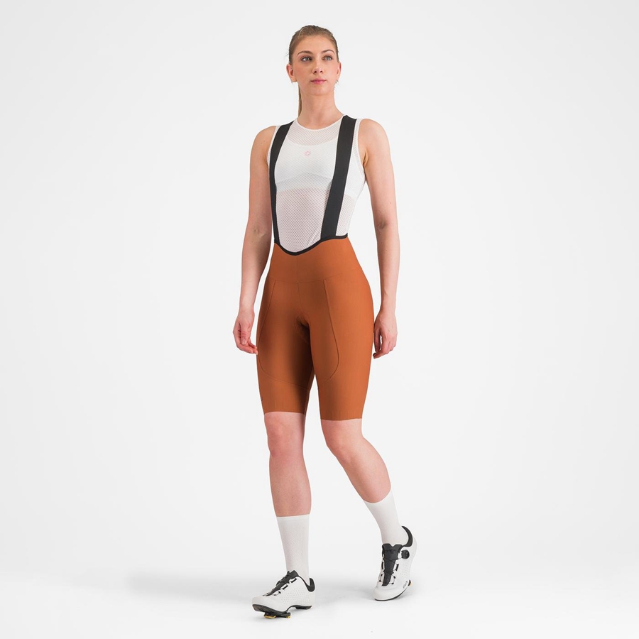 Castelli ESPRESSO W DT Women Bib Shorts Beige | 90EGHVOPM