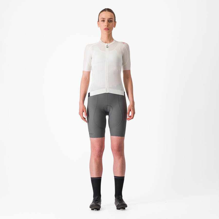 Castelli ESPRESSO W Women Jersey White / Dark Grey | 98MAHYGUL