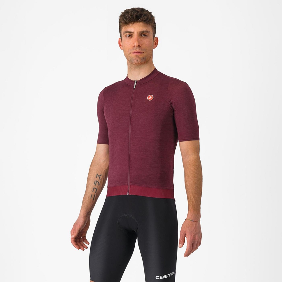 Castelli ESSENZA Men Jersey Burgundy | 43HELDPYX