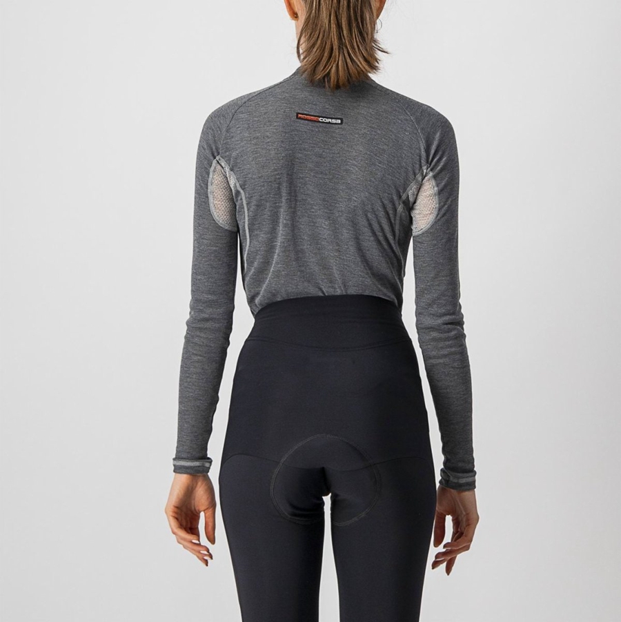 Castelli FLANDERS 2 W WARM LONG SLEEVE Women Base Layer Grey | 23TANKMER