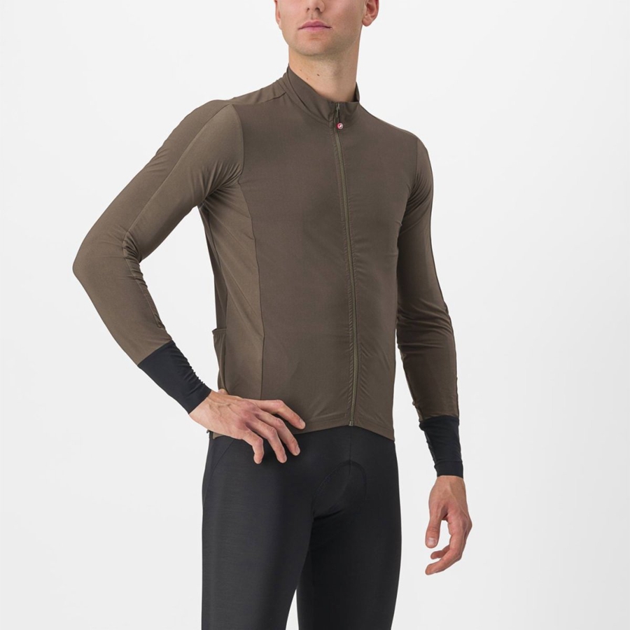 Castelli FLIGHT AIR Men Jersey Brown | 76HFRSPTJ