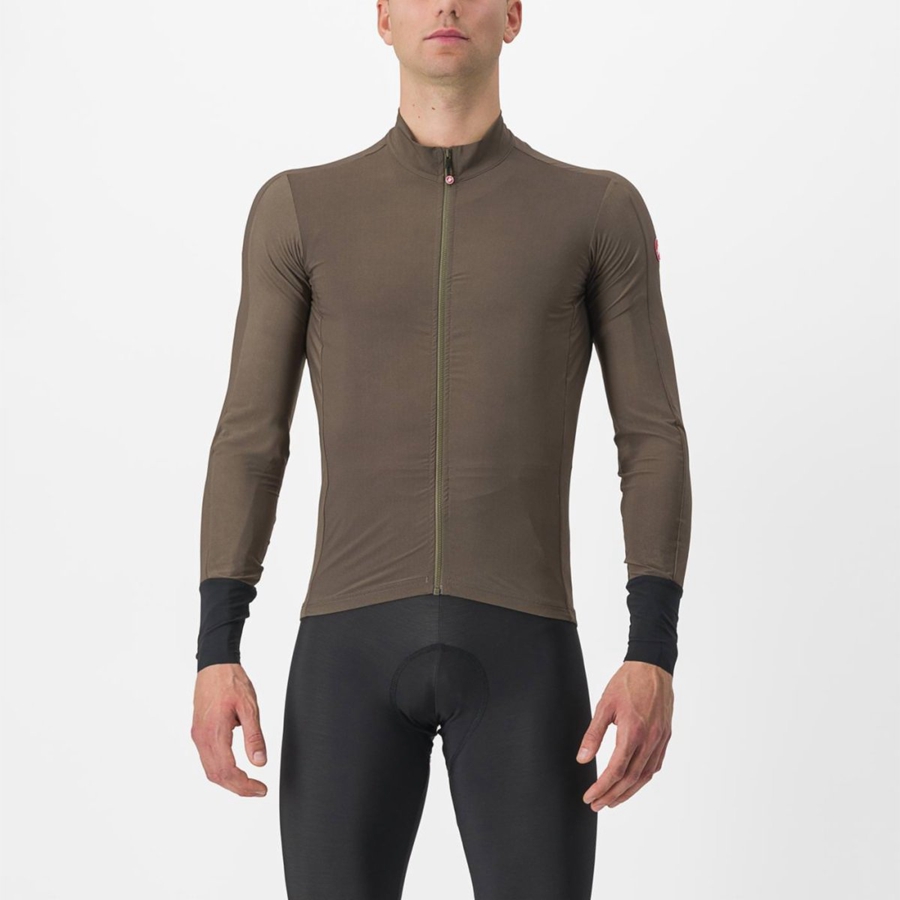 Castelli FLIGHT AIR Men Jersey Brown | 76HFRSPTJ