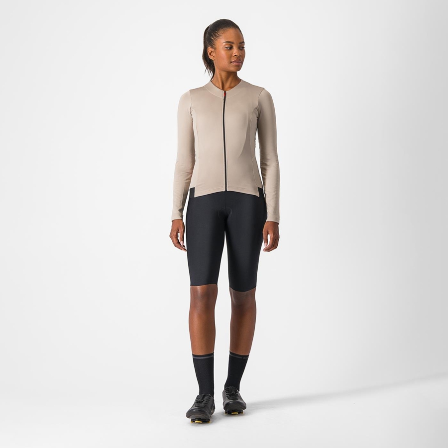 Castelli FLY LS W Women Jersey Grey | 45FYHQESU