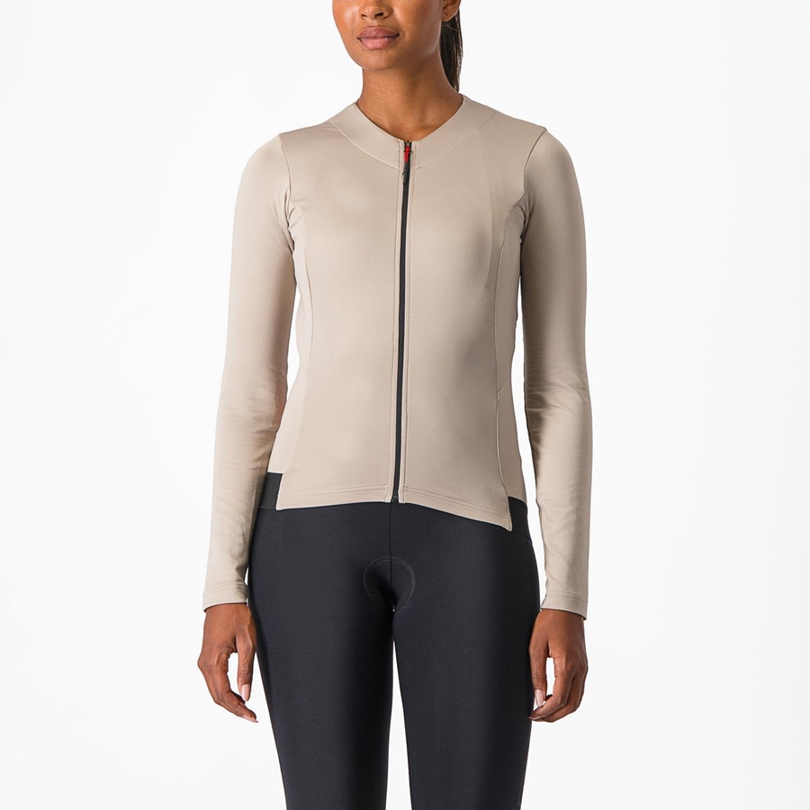 Castelli FLY LS W Women Jersey Grey | 45FYHQESU