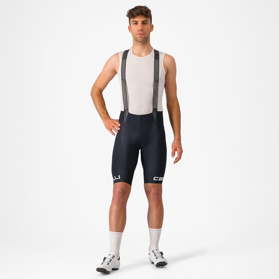 Castelli FREE AERO RC CLASSIC Men Bib Shorts Black / White | 81WEKAYFQ