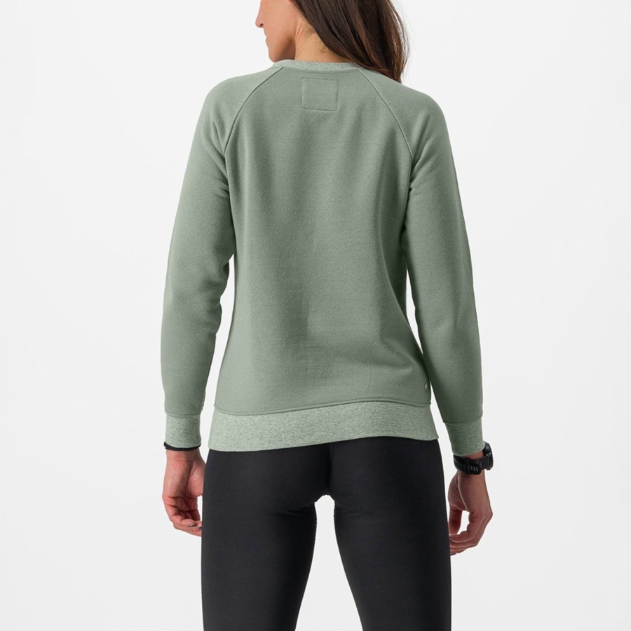 Castelli LOGO W SWEATSHIRT Women Casual Green | 15LFZDUHS