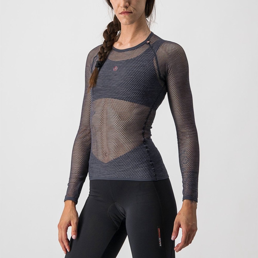 Castelli MIRACOLO W LONG SLEEVE Women Base Layer Grey | 53DSIHNVF