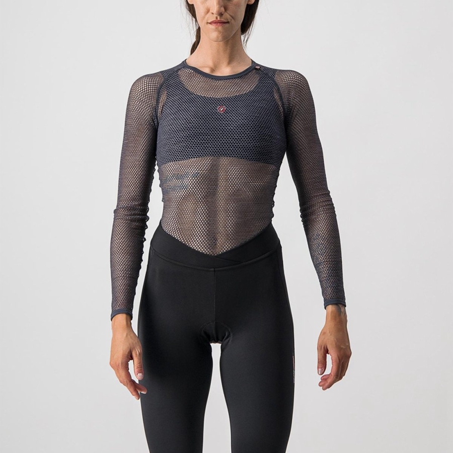 Castelli MIRACOLO W LONG SLEEVE Women Base Layer Grey | 53DSIHNVF