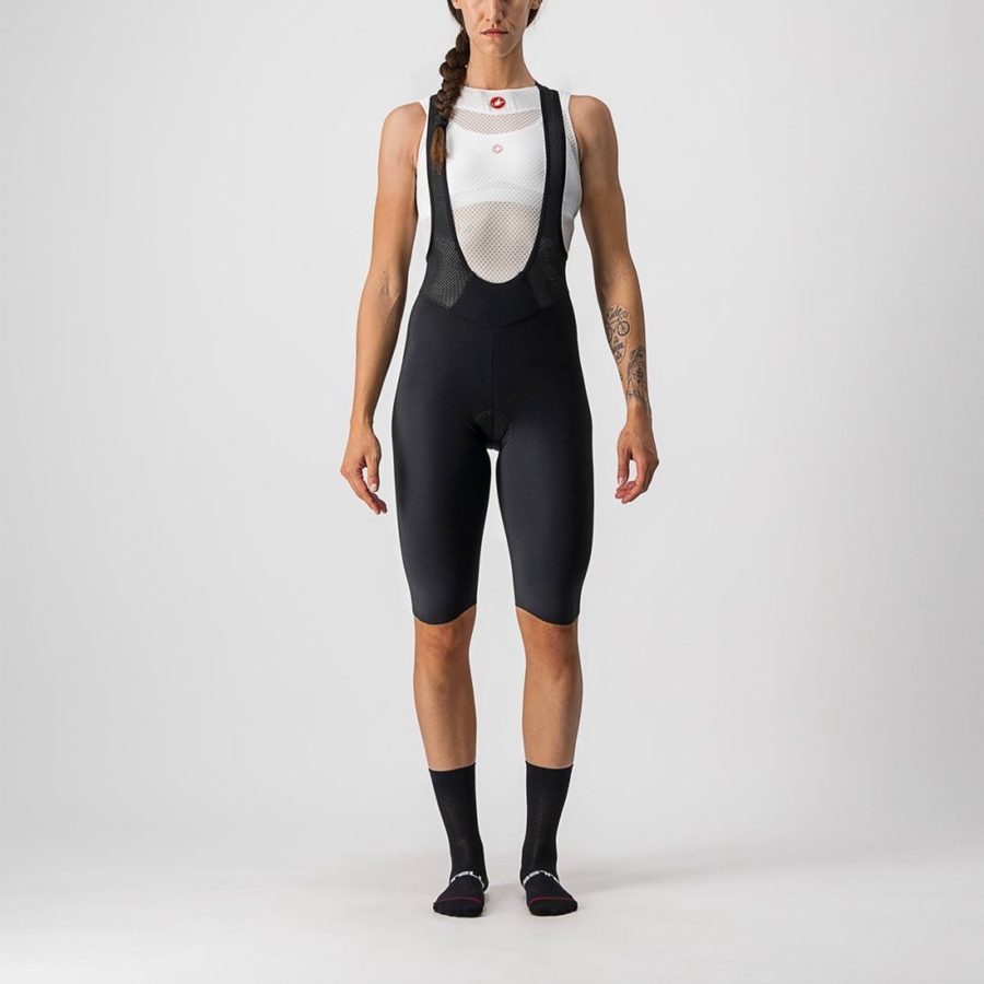 Castelli OMLOOP NANO W Women Bib Shorts Black | 81HFEGYMR