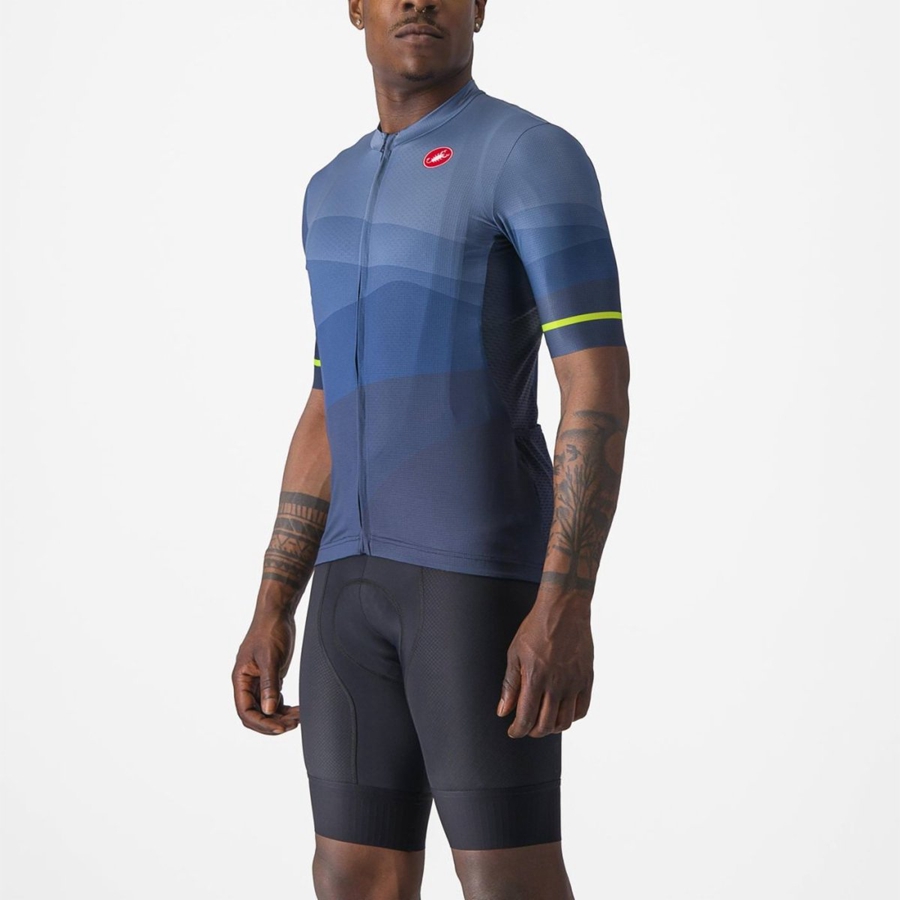 Castelli ORIZZONTE Men Jersey Blue / Light Grey Blue | 38PDQOJXL